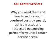 Call Center Services