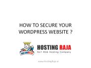 HOW TO SECURE YOUR WordPress WEBSITE