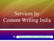 Services for Content Writing