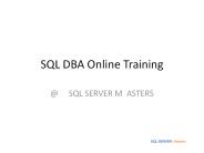 Sql server 2008R2 dba training@SQLSERVER MASTERS