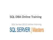 Sql server 2012 dba training(www.sqlservermasters.com)