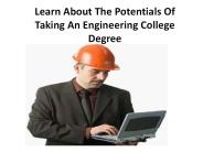 Learn About The Potentials Of Taking An Engineering College Degree