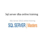 sql server 2008r2 dba tutorial(www.sqlservermasters.com)