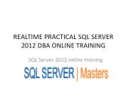 Sql server 2012 dba online training@SQLSERVER MASTERS