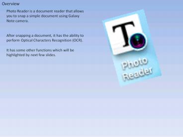 Samsung Photo Reader as a live dictionary