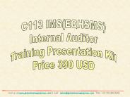 EQHSMS Integrated Management System Auditor Training Presentation Kit