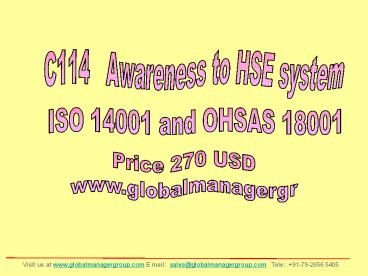 HSE Awareness and Training Presentation kit