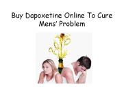 Dapoxetine To Cure Premature Ejaculation