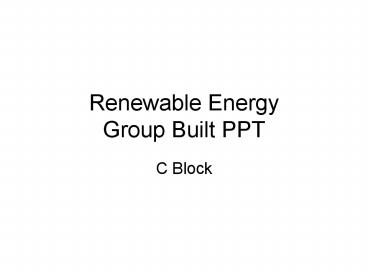 Renewable Energy Group Built PPT