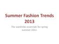 Summer Fashion Trends PowerPoint PPT Presentation