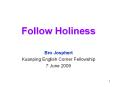 Follow Holiness PowerPoint PPT Presentation