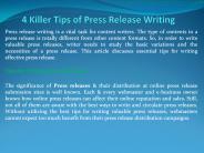 4 Killer Tips of Press Release Writing