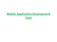 Mobile Application Development Tools