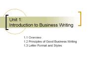 Unit 1: Introduction to Business Writing