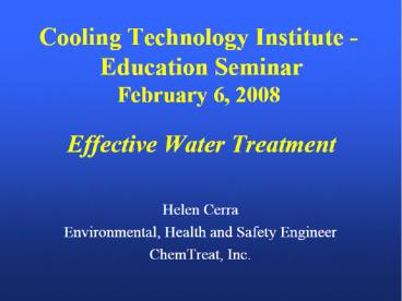 Effective Water Treatment - ChemTreat