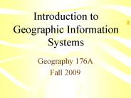 Introduction to Geographic Information Systems