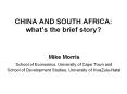 CHINA AND SOUTH AFRICA: what’s the brief story? PowerPoint PPT Presentation