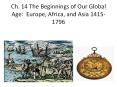 Ch. 14 The Beginnings of Our Global Age: Europe, Africa, and Asia 1415-1796 PowerPoint PPT Presentation