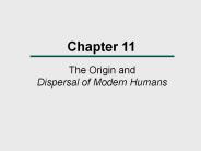 The Origin and Dispersal of Modern Humans