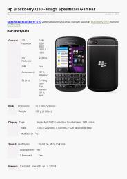 Spesifikasi Harga Hp Blackberry Q10