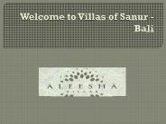 Villas of Sanur
