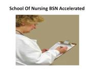School Of Nursing BSN Accelerated