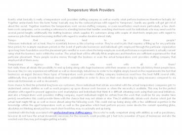 professional temp staffing agency