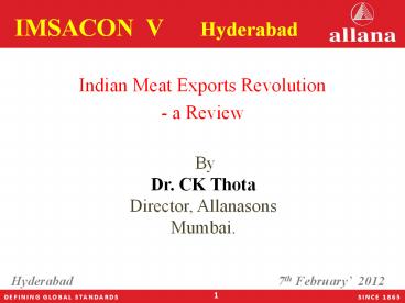 Dr. CK Thota IMSACON V
