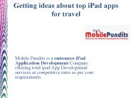 Getting ideas about top iPad apps for travel