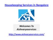 Housekeeping Services in Bangalore