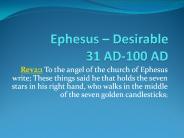 The Seven Churches of Revelation pt. one Revelation 2:1-5