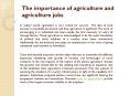 The importance of agriculture and agriculture jobs PowerPoint PPT Presentation