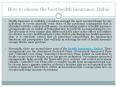 How to choose the best health insurance, Dubai PowerPoint PPT Presentation