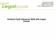 Instant Cash Advance With Get Legal Funds