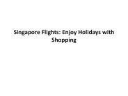 Singapore Flights: Enjoy Holidays with Shopping