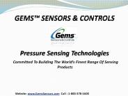 Gems™ Sensors & Controls - Pressure Sensors