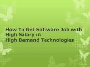 How To Get Software Job with High Salary