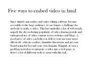 Five ways to embed video in html
