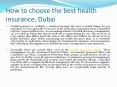 How to choose the best health insurance, Dubai PowerPoint PPT Presentation