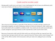 Credit card for terrible credit