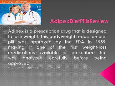 How Does Adipex Diet Pills Work?