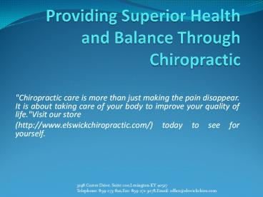 chiropractor lexington ky