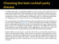 Choosing the best cocktail party dresses PowerPoint PPT Presentation