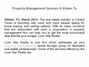 Property Management Services In Killeen Tx