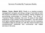 Services Provided By Tropicana Realty