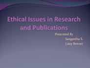Ethical issues in research and publications