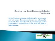 Boost up your Food Business with Kosher Certification