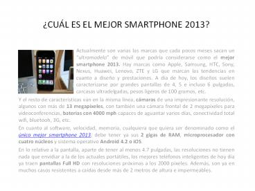 Mejor smartphone 2013