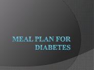 Meal plan for diabetics