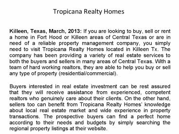 Tropicana Realty Homes